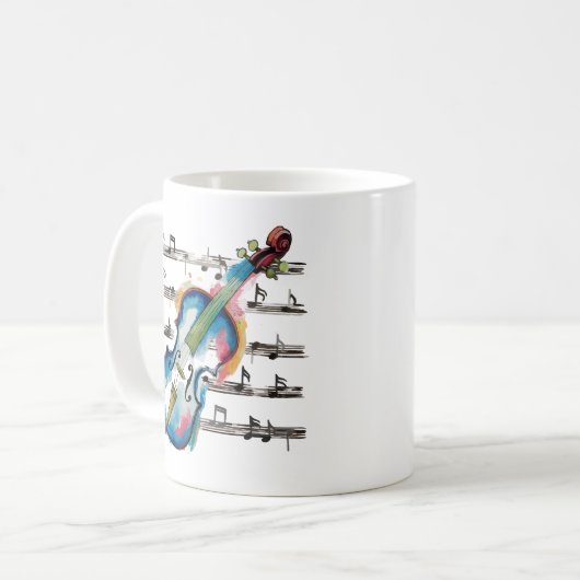 Abstract Violin Coffee Mug Koffiemok (Voorkant links)