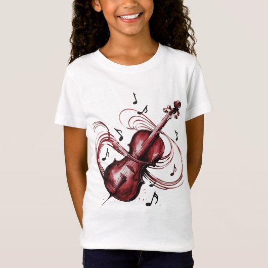 Abstract Violin Girls' Jersey  T-shirt (Voorkant)