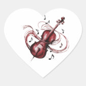 Abstract violin heart-shaped stickers (Voorkant)