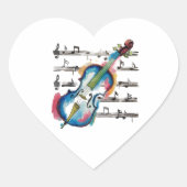 Abstract violin heart-shaped stickers (Voorkant)