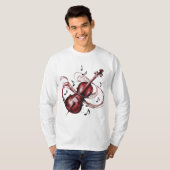 abstract violin Men's basic long-sleeved T-shirt (Voorkant volledig)