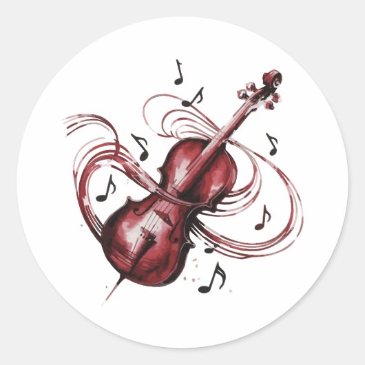 abstract violin ronde sticker (Voorkant)