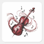 abstract violin  vierkante sticker (Voorkant)