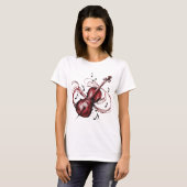 Abstract violin women's t-shirt (Voorkant volledig)