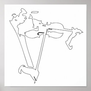 Abstract Violinistisch Poster