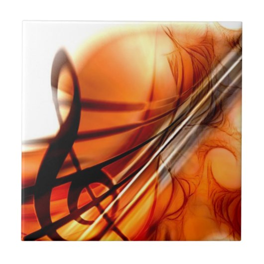 Abstract Viool Kunst Tegeltje (Voorkant)