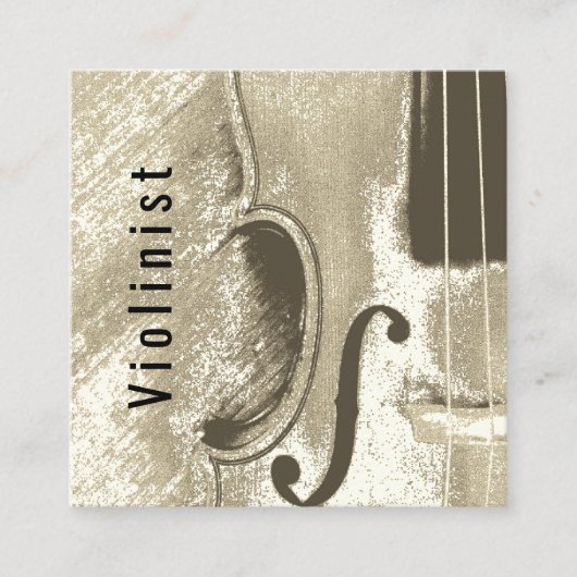 Abstract Viool Muziekinstrument QR-code Vierkante Visitekaartje (Voorkant)
