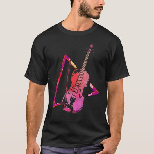 Abstract vioolorkest violist t-shirt (Voorkant)