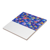 Abstract visblauwpatroon tegeltje (Zijkant)