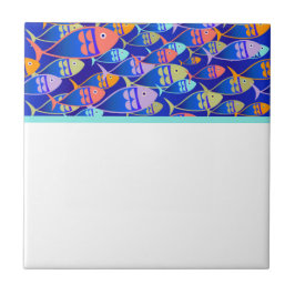 Abstract visblauwpatroon tegeltje