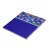 Abstract visblauwpatroon tegeltje (Zijkant)