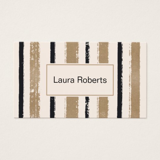 Abstract visitekaartje in bruin, zwart en wit (Voorkant)