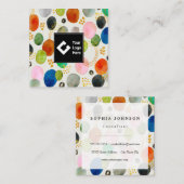 Abstract Visitekaartje met goudglitterkunst (Voorkant / Achterkant)