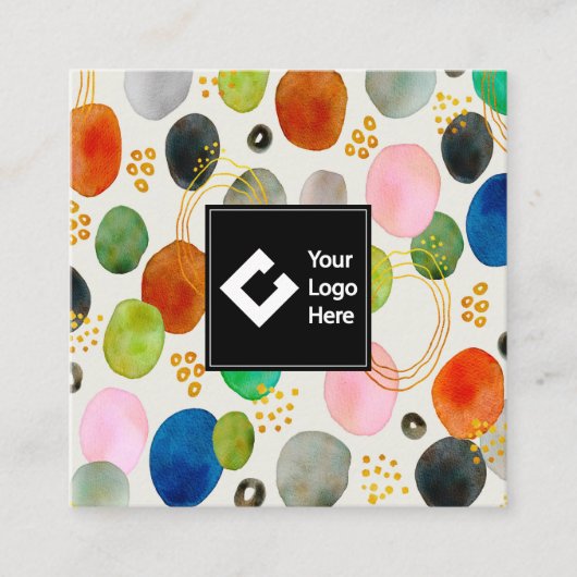 Abstract Visitekaartje met goudglitterkunst (Voorkant)