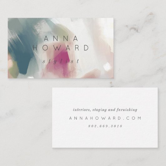 Abstract Visitekaartje Penseel Lijn fijn (Voorkant / Achterkant)