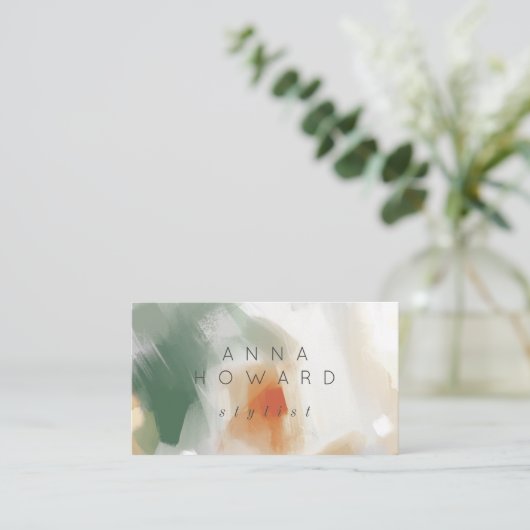 Abstract Visitekaartje Penseel Lijn fijn (Staand voorkant)