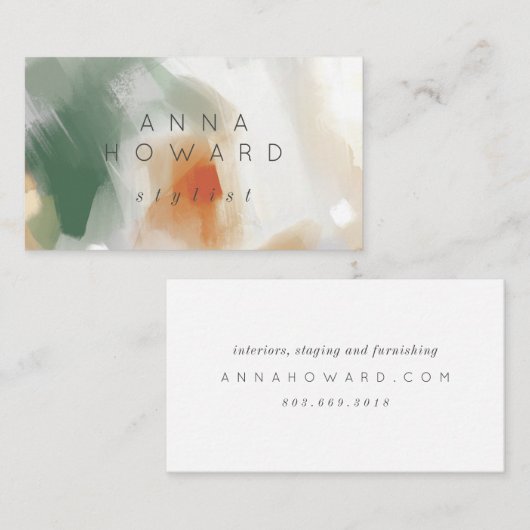 Abstract Visitekaartje Penseel Lijn fijn (Voorkant / Achterkant)