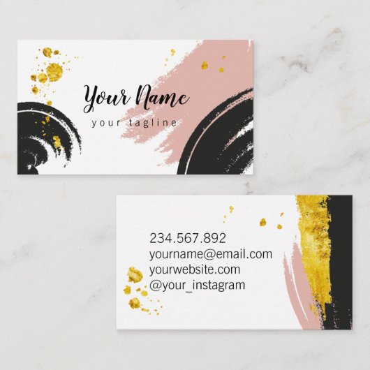 Abstract Visitekaartje penseelstreek (Voorkant / Achterkant)