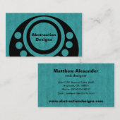 Abstract Visitekaartje van Afmetingen, Blauwgroen (Voorkant / Achterkant)