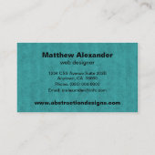 Abstract Visitekaartje van Afmetingen, Blauwgroen (Achterkant)