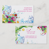 Abstract Visitekaartje van Tropische Bloemen en Zw (Voorkant / Achterkant)