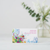 Abstract Visitekaartje van Tropische Bloemen en Zw (Staand voorkant)