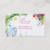 Abstract Visitekaartje van Tropische Bloemen en Zw (Achterkant)