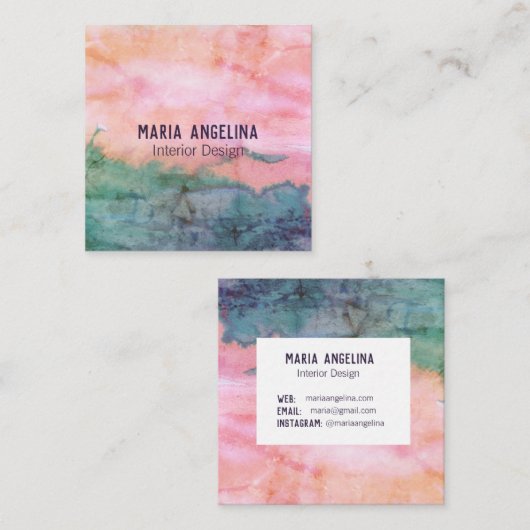 Abstract visitekaartje waterverf (Voorkant / Achterkant)