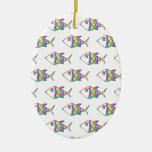 Abstract vispatroon keramisch ornament