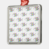 Abstract vispatroon metalen ornament (Links)