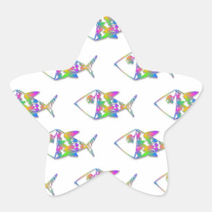 Abstract vispatroon ster sticker