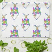 Abstract vispatroon theedoek (Gevouwen)