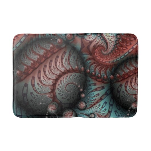 Abstract Vivid Fantasy Fractal Art Brown Blue Badmat (Voorkant)