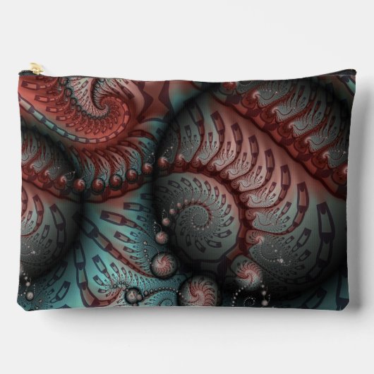 Abstract Vivid Fantasy Fractal Art Brown Blue Etui (Voorkant)