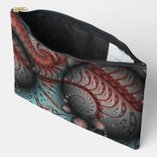 Abstract Vivid Fantasy Fractal Art Brown Blue Etui (Open)