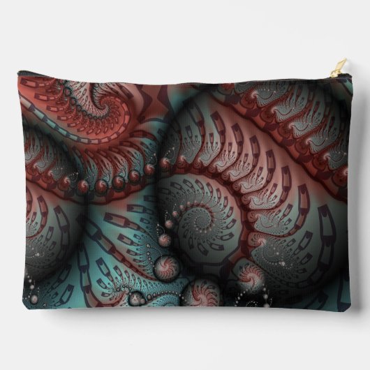 Abstract Vivid Fantasy Fractal Art Brown Blue Etui (Achterkant)