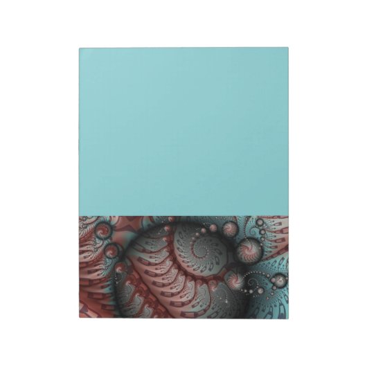 Abstract Vivid Fantasy Fractal Art Brown Blue Notitieblok (Linkerzijde)