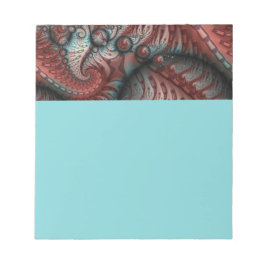 Abstract Vivid Fantasy Fractal Art Brown Blue Notitieblok