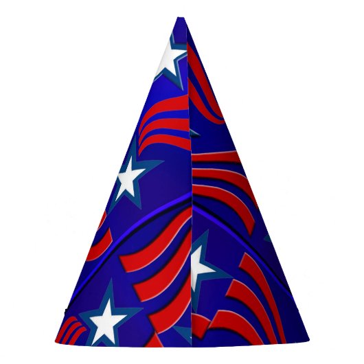 Abstract vlaggenpatroon met USA Text Party Pet Feesthoedjes (Achterkant)