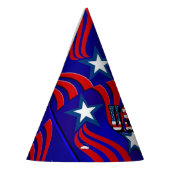 Abstract vlaggenpatroon met USA Text Party Pet Feesthoedjes (Links)
