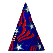 Abstract vlaggenpatroon met USA Text Party Pet Feesthoedjes (Rechts)