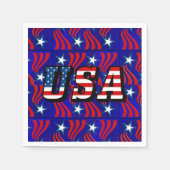 Abstract vlaggenpatroon met VS-tekstpapier Napkins Servetten (Voorkant)
