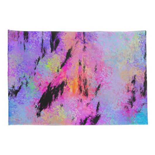 Abstract Vlekkerig Meerkleurig Kussensloop (Achterkant-Rechts)