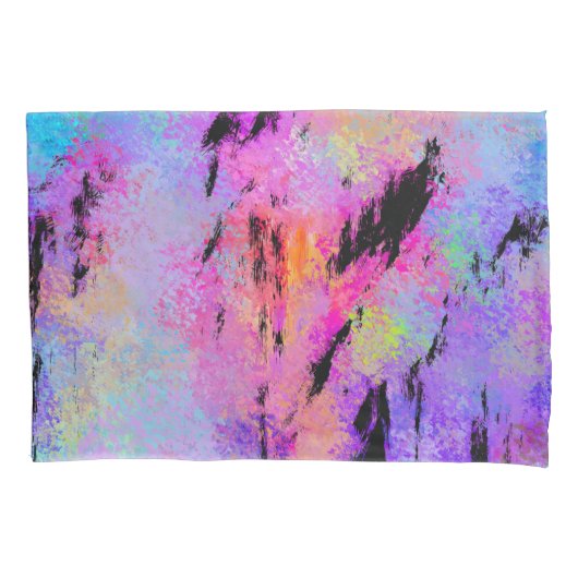 Abstract Vlekkerig Meerkleurig Kussensloop (Voorkant-Links)