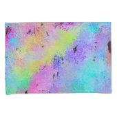 Abstract Vlekkerig Meerkleurig Kussensloop (Voorkant-Rechts)