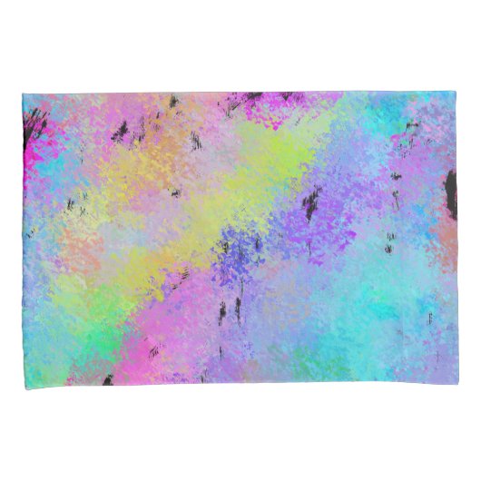 Abstract Vlekkerig Meerkleurig Kussensloop (Voorkant-Rechts)