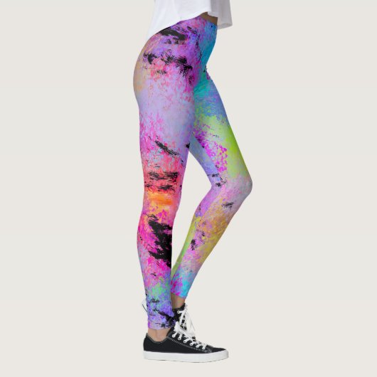 Abstract Vlekkerig Meerkleurig Leggings (Rechts)
