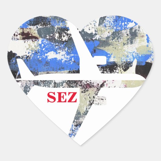 Abstract vliegen door Michael Moffa Hart Sticker (Voorkant)