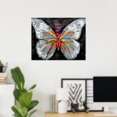 Abstract vlinderschilderen - KunstPrints Poster (Thuiskantoor)