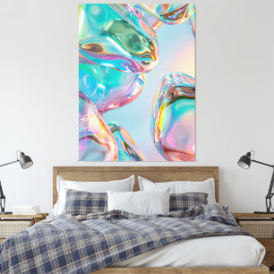 Abstract Vloeibaar Chroom Canvasprint met Spanfunc Canvas Afdruk